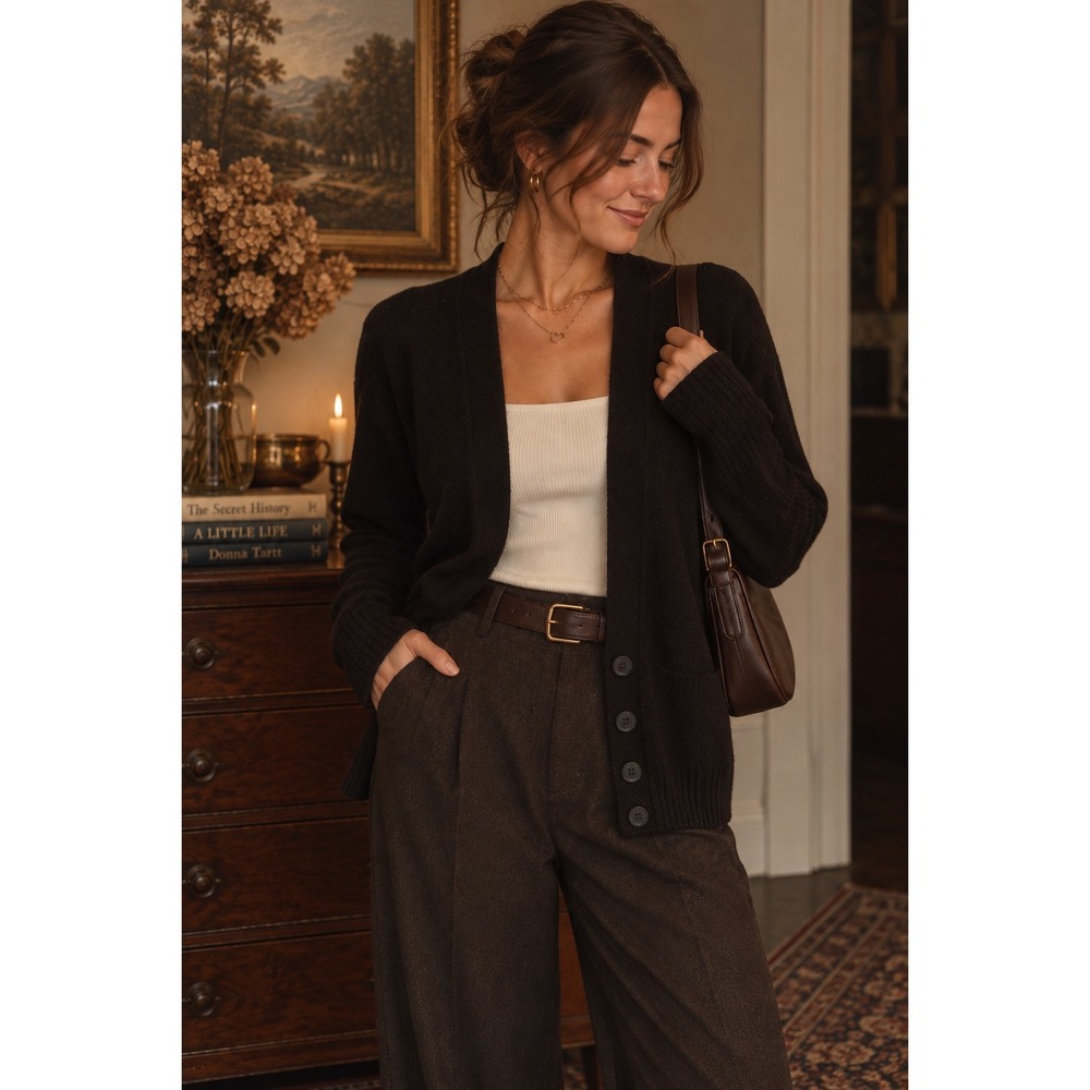American Eagle Black Longline Cardigan
